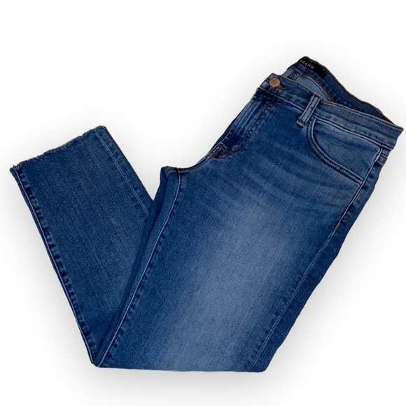 J Brand Sadey Mid Rise Straight Leg Crop Jeans Delphi Wash Raw Hem Size 27 - Picture 3 of 15